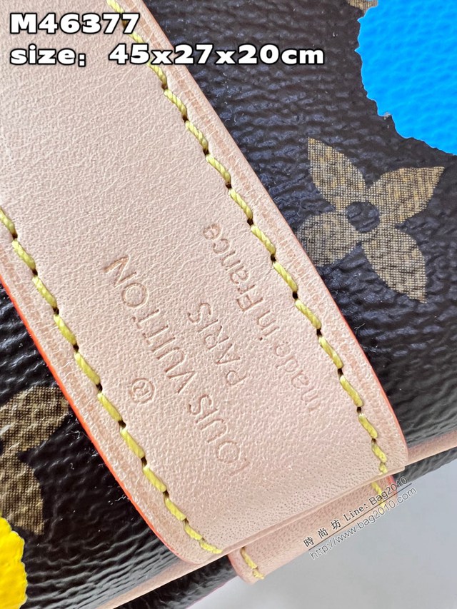 LV專櫃2023新款LV x YK Keepall 45旅行袋 M46377 路易威登波點圖案手提旅行包 dn1307